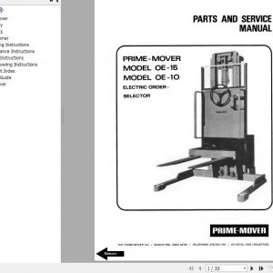 BT Electric Order OE10 OE15 Part Service Manuals 1