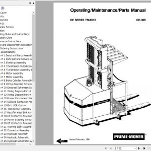 BT Electric Order OE30 30B 30C Part Service Manuals 2