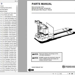 BT Electric Pallet Truck MX80 Operator Part Manuals 1