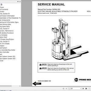 BT Electric Reach Stacker Truck WRX 20 25 Shop Manual 2 1
