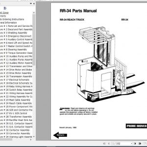 BT Electric Reach Truck RR34 Operator Part Manual 1