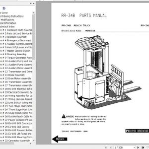 BT Electric Reach Truck RR34B Operator Part Manual 1