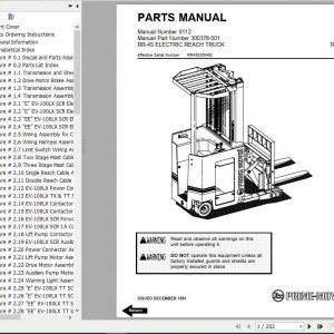 BT Electric Reach Truck RR45 Operator Part Manual 1