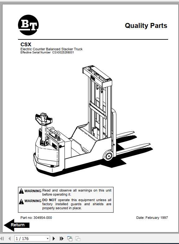 BT Electric Stacker Truck CSX10 20 30 40 Shop Manual 2