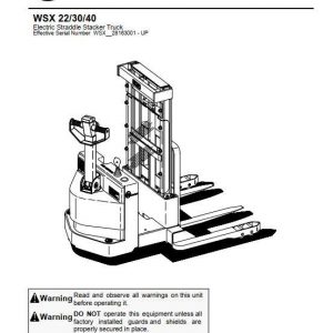 BT Electric Stacker Truck WSX 22 30 40 Shop Manual 1
