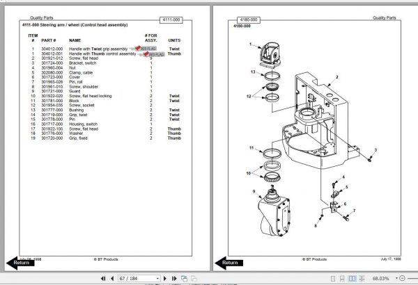 BT Electric Stacker Truck WSX 22 30 40 Shop Manual 2