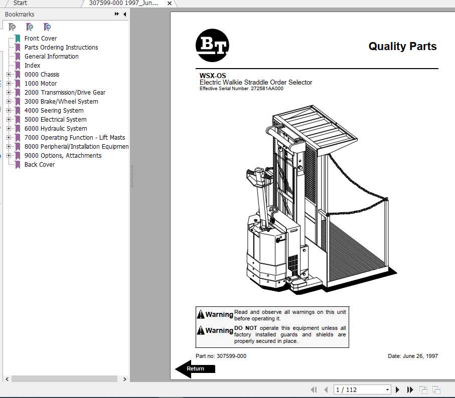 BT Electric Stacker Truck WSXOS Shop Manual 1
