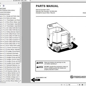 BT Electric Truck RS50BTH Operator Part Manual 1
