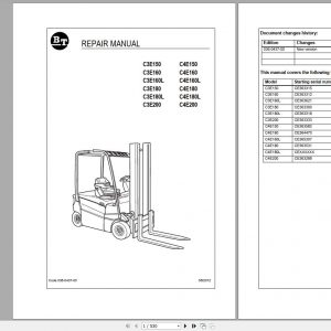 BT Forklift C3E150 C3E200 C4E150 C4E200 Repair Manual 036 0437 00 1