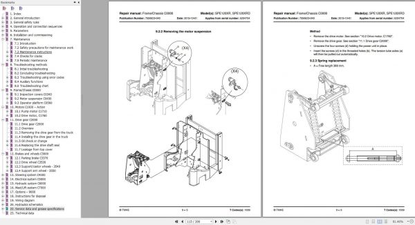 BT Forklift SPE120XR XPE120XRD Repair Manual 7550623 040 2