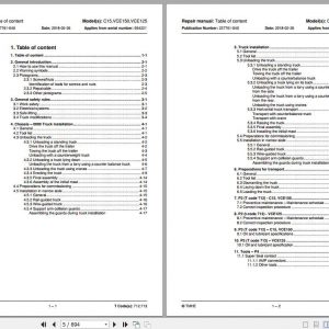 BT Forklift Vector C15 VCE150 VCE125 Repair Manual 2