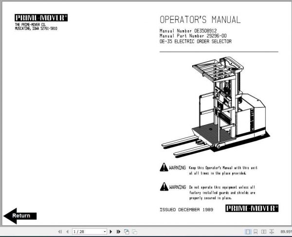 BT Order Picker OE35 Shop Manual 3