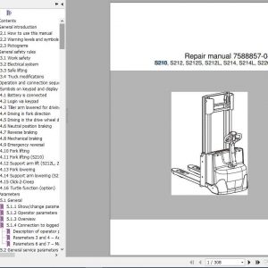 BT Pallet Stacker S210 S220D Repair Manual 1