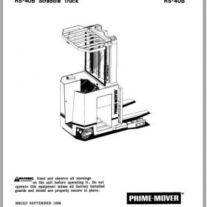 BT Straddle Truck RS 40B Operator Part Manual 2