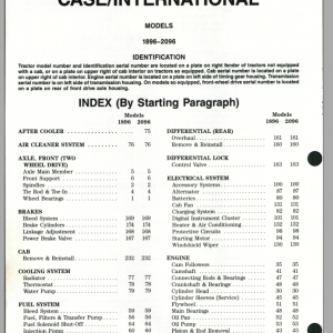 CASE International 1896 2096 Series Shop Manual 1