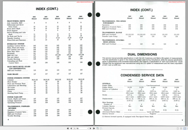 CASE International 385 885 Series Shop Manual 2