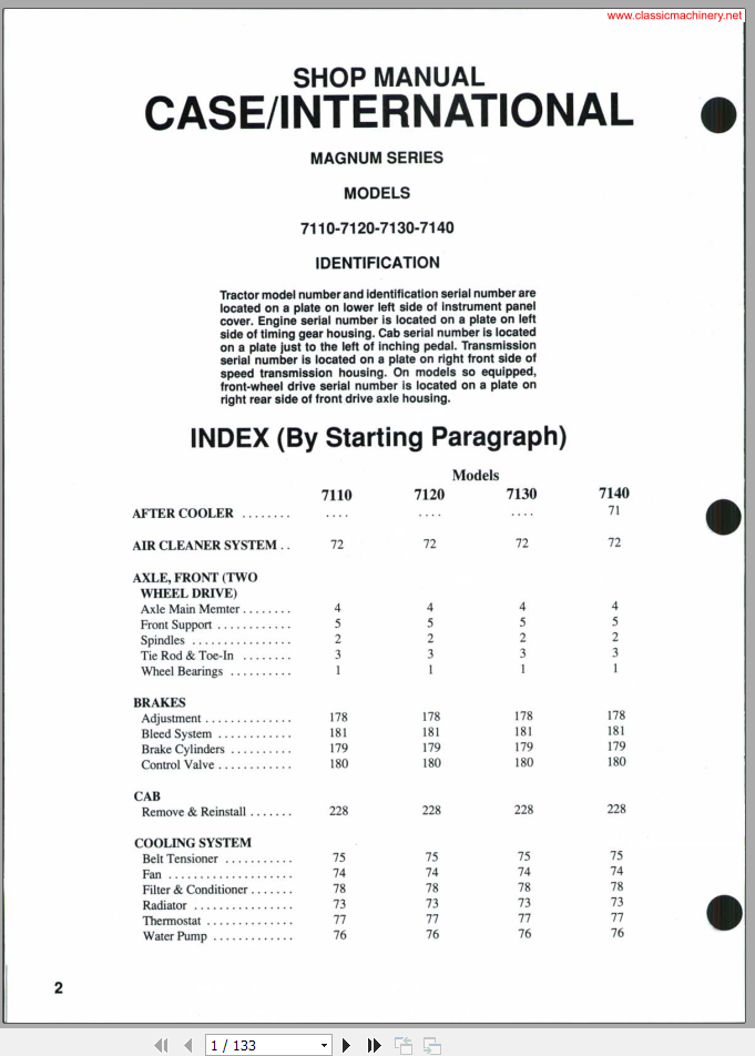CASE International 7110 7140 Series Shop Manual 1
