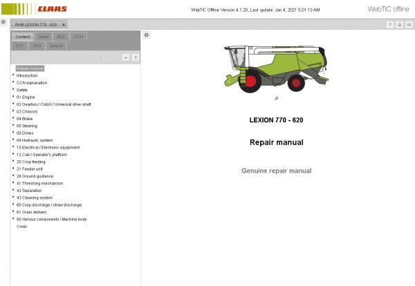 CLAAS WebTIC Offline 01.2021 Operator Manual Repair Manual and Service Documentation 6