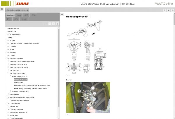 CLAAS WebTIC Offline 01.2021 Operator Manual Repair Manual and Service Documentation 7 1