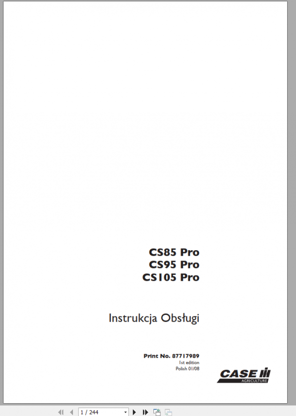 Case CS 85 95 105 PRO User manual 87717989 1