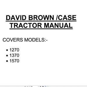 Case David Brown 1270 1370 1570 Shop Manual 1