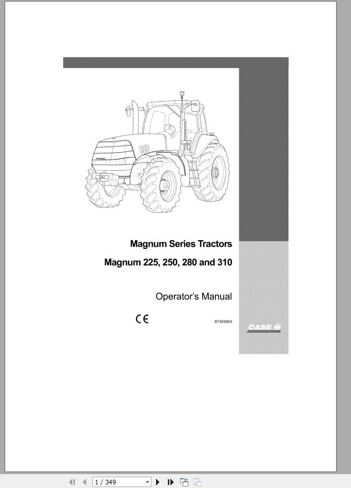 Case IH MAGNUM 225 250 280 310 Operator Manual 1
