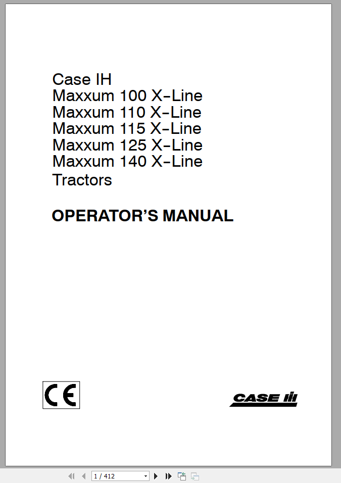 Case IH MAXXUM 100 140 X lINE Operator Manual 1