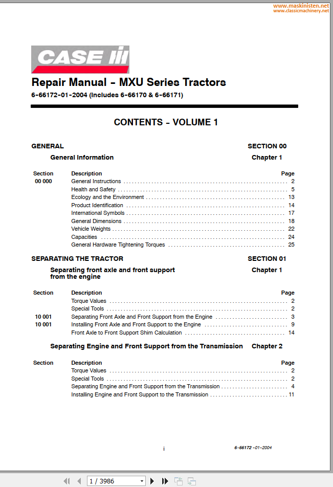Case IH MXU 100 110 125 135 115 Repair Manual 1