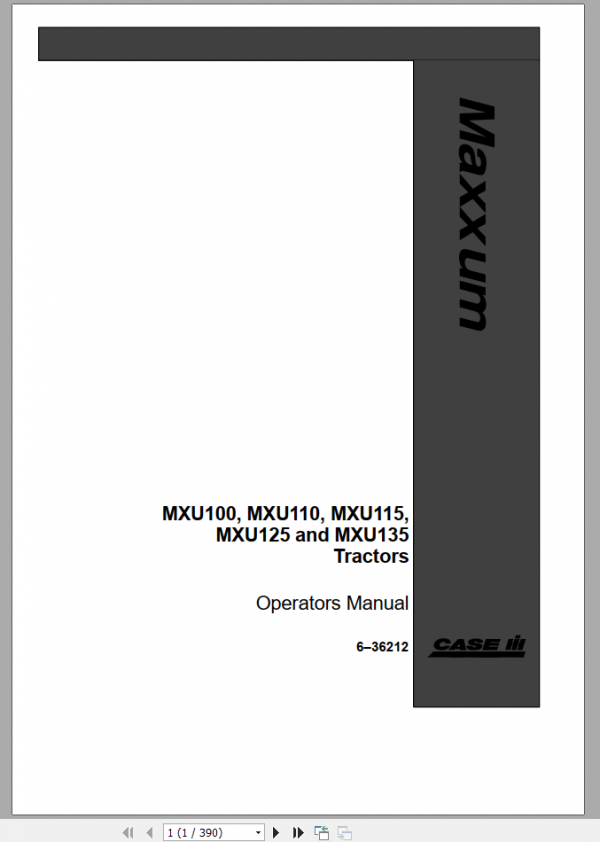 Case IH MXU 100 135 Operator Manual 1