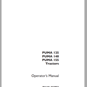 Case IH Puma 125 155 Tractor Operator Manual 1