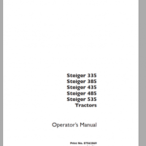 Case IH STEIGER 335 385 435 485 535 Tractor Operator Manual 1