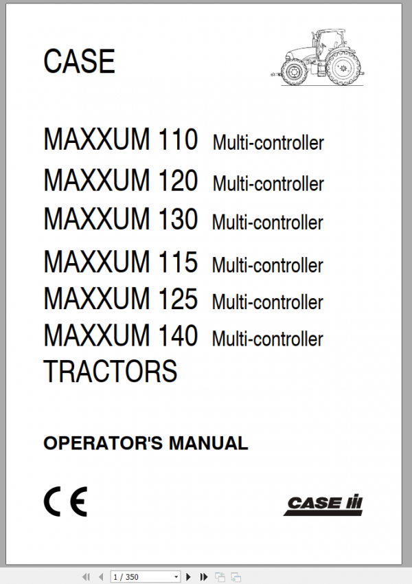 Case IH Tractor MAXXUM 110 140 Operator Manual 1