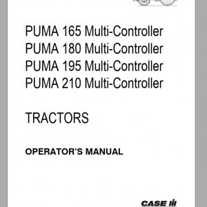 Case IH Tractor PUMA 165 210 Multi Controller Operator Manual 1
