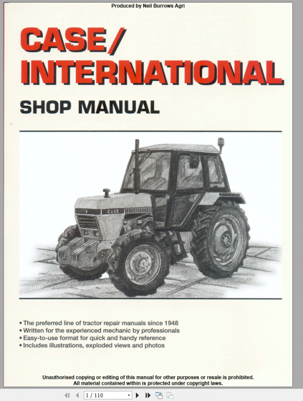Case International 1190 1690 Series Shop Manual 1