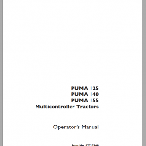 Case Multicontroller Tractors Puma 125 155 Operator Manual 87717969