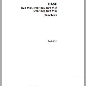 Case Tractor CVX 1135 1145 1155 1170 1190 Operator Manual 1