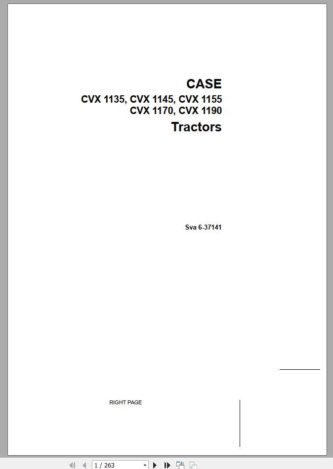 Case Tractor CVX 1135 1145 1155 1170 1190 Operator Manual 1