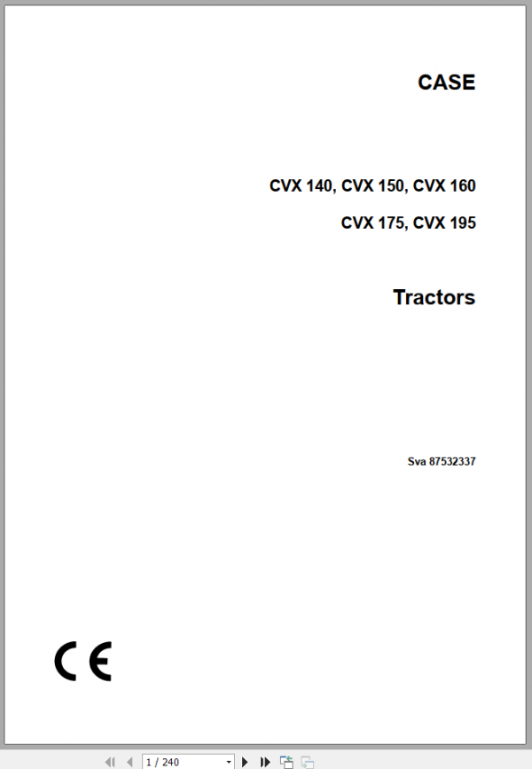 Case Tractor CVX 140 150 160 175 195 Operator Manual 1