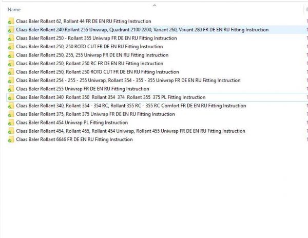 Claas Baler Rollant 240 455 Fitting Instruction FR DE EN RU 1