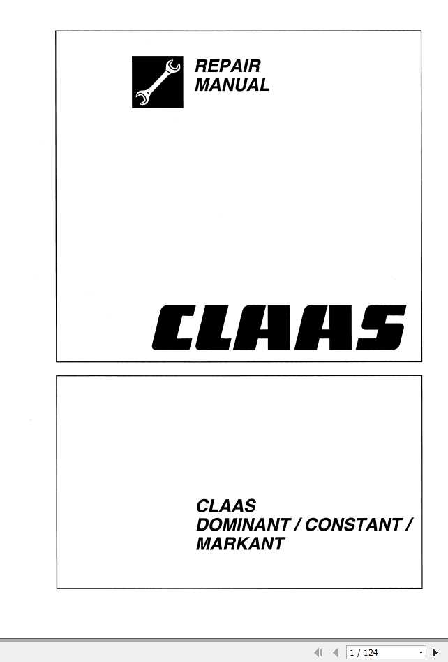 Claas Balers MARKANT DOMINANT CONSTANT Repair Manual 1