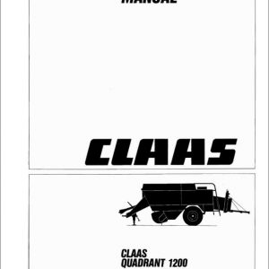 Claas Balers QUADRANT 1200 1200 Roto Cut Repair Manual 1