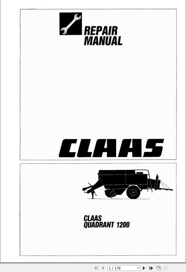 Claas Balers QUADRANT 1200 1200 Roto Cut Repair Manual 1