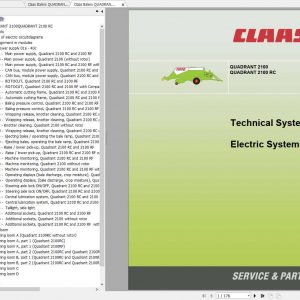 Claas Balers QUADRANT 2100 QUADRANT 2100 RC EN Electric Hydraulic System 2