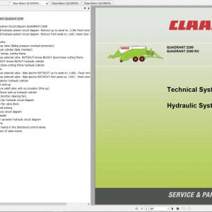 Claas Balers QUADRANT 2200 QUADRANT 2200 RC EN Electric Hydraulic System 1