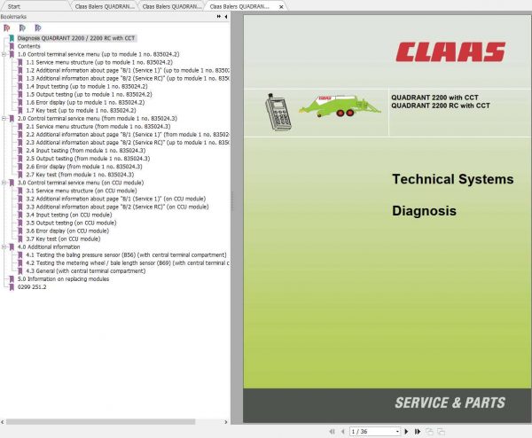 Claas Balers QUADRANT 2200 QUADRANT 2200 RC EN Electric Hydraulic System 3