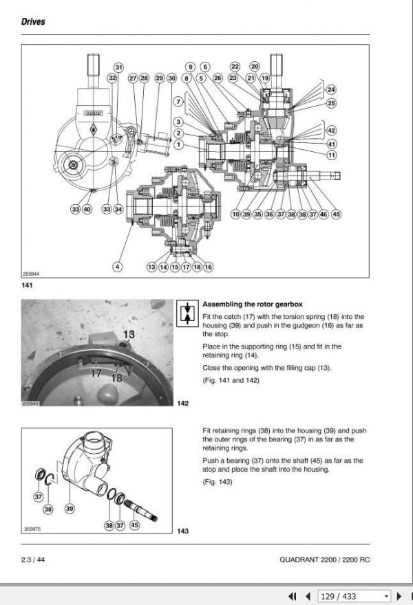 Claas Balers QUADRANT 2200 QUADRANT 2200 Roto Cut Repair Manual 3
