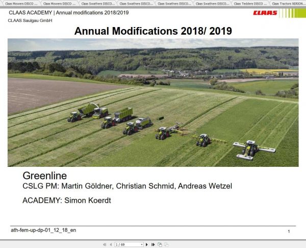 Claas Balers Tractors Swathers Combine Forage Harvesters Training Documents 2