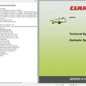 Claas Balers UNIWRAP Hydraulic System 1