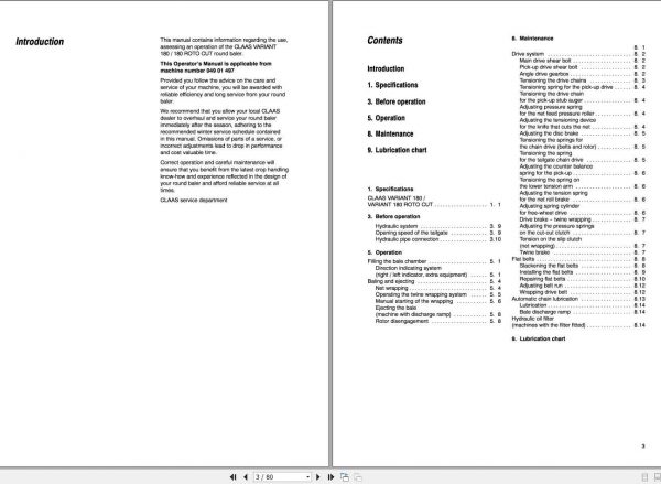 Claas Balers VARIANT 180 180RC Electrics System Operators Manual 2