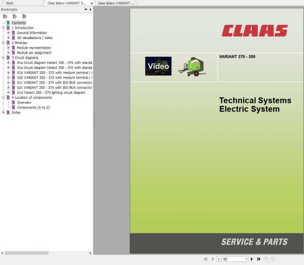 Claas Balers VARIANT 370 350 Technical System 2